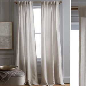 NWT QUINCE Set Of 2 48x96 European Linen Curtains Cloud 4760